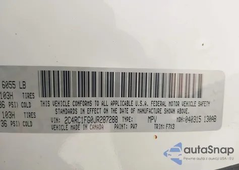 2018 Chrysler Pacifica Touring Plus из США, поврежденный, VIN 2C4RC1FG0JR287288